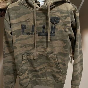 Camo Hoodie with Motivational Print